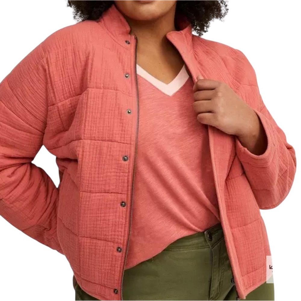 Torrid Faded Rose Quilted Drop Shoulder Duofold Oversized Jacket Size 1X